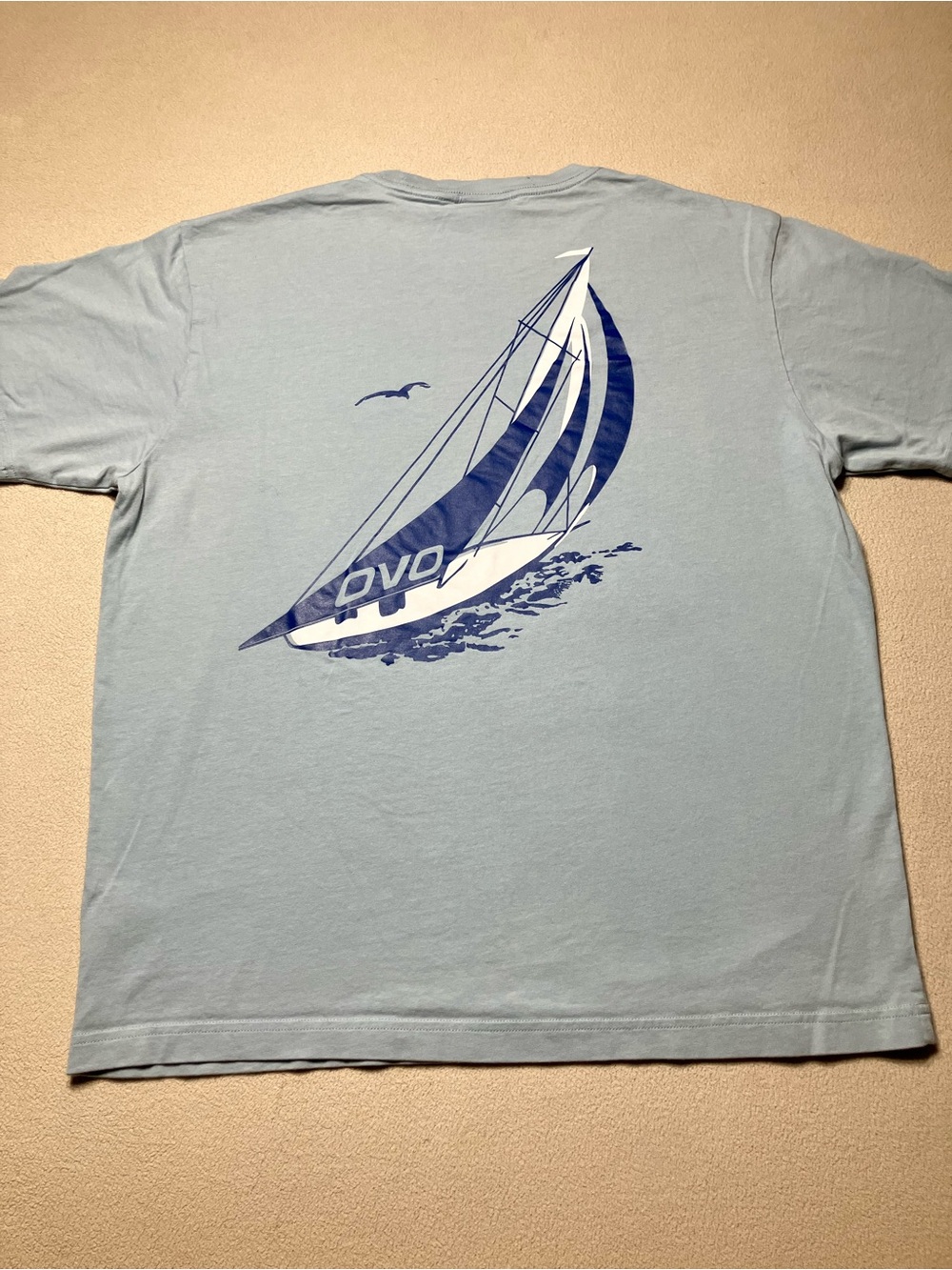 OVO Octobers Very Own Sailboat Yacht Club Graphic Tee Blue Large